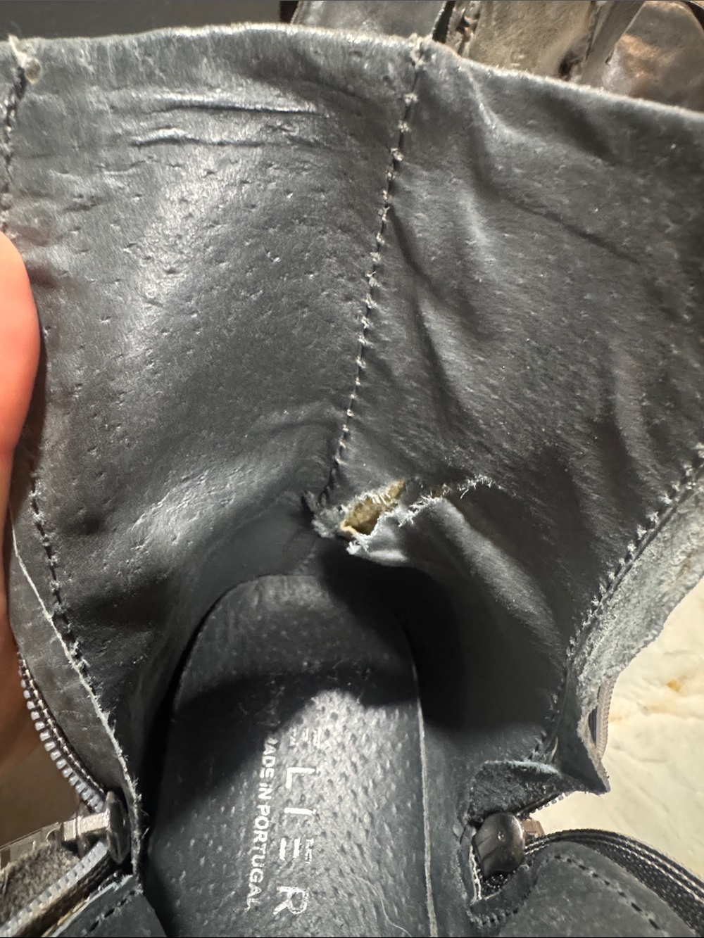 Women's Gray Lace-Up Ankle Boots with Stud Button Detailing - Picture 10 of 10